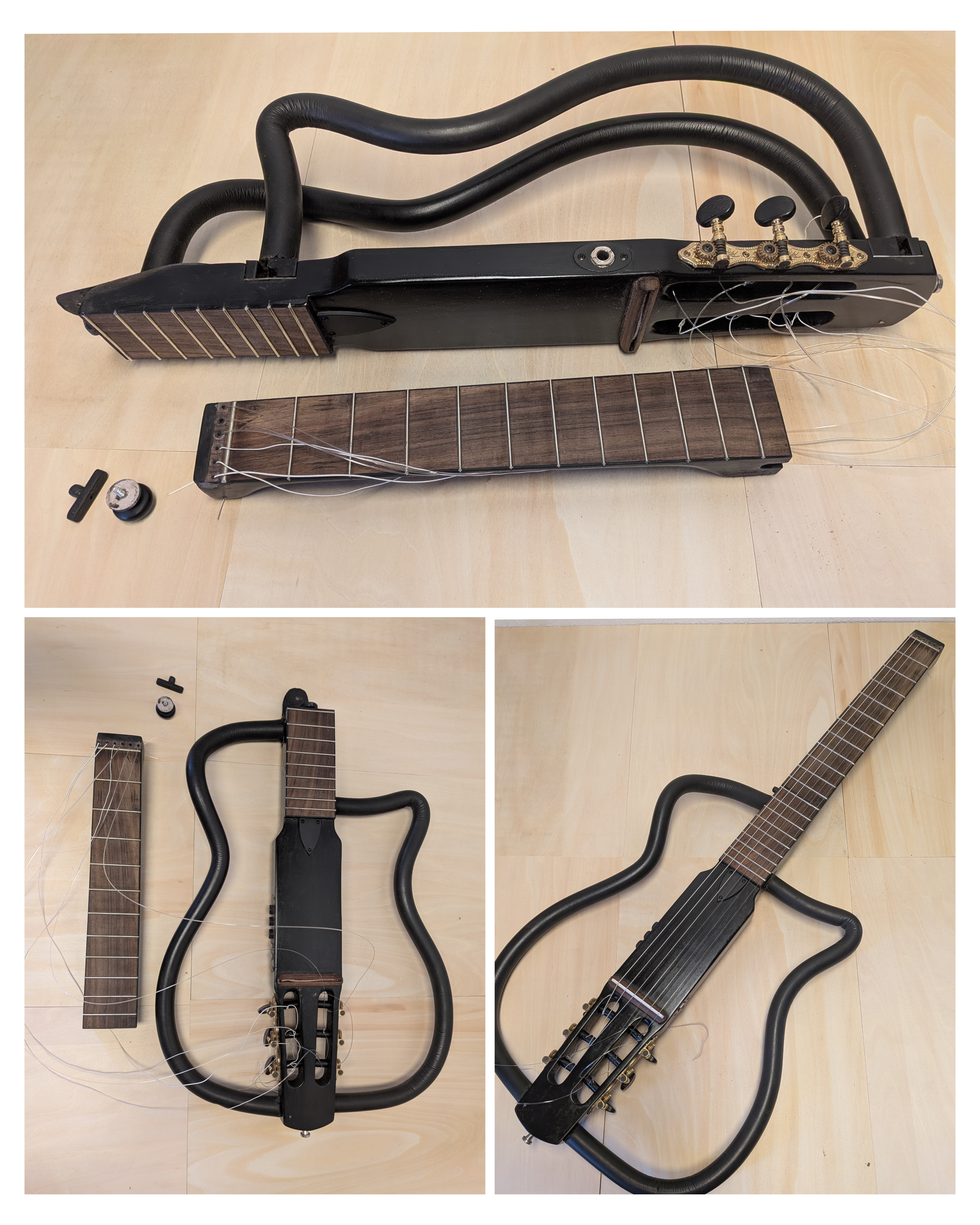 Guitarra de viaje estilo Silent desmontable Sistema Pullaway – Vendida
