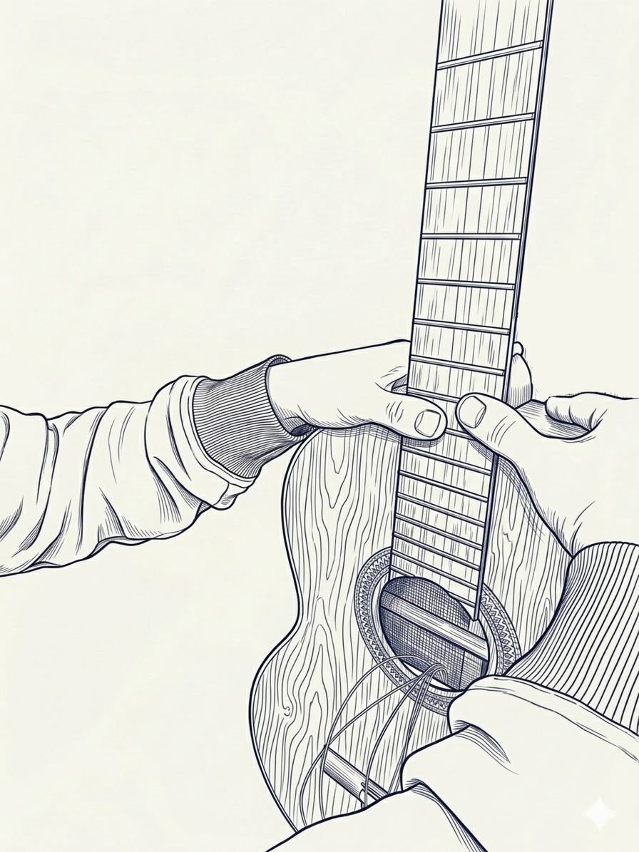 Pulgares ubicados en la zona de referencia para desmontar el m&aacute;stil