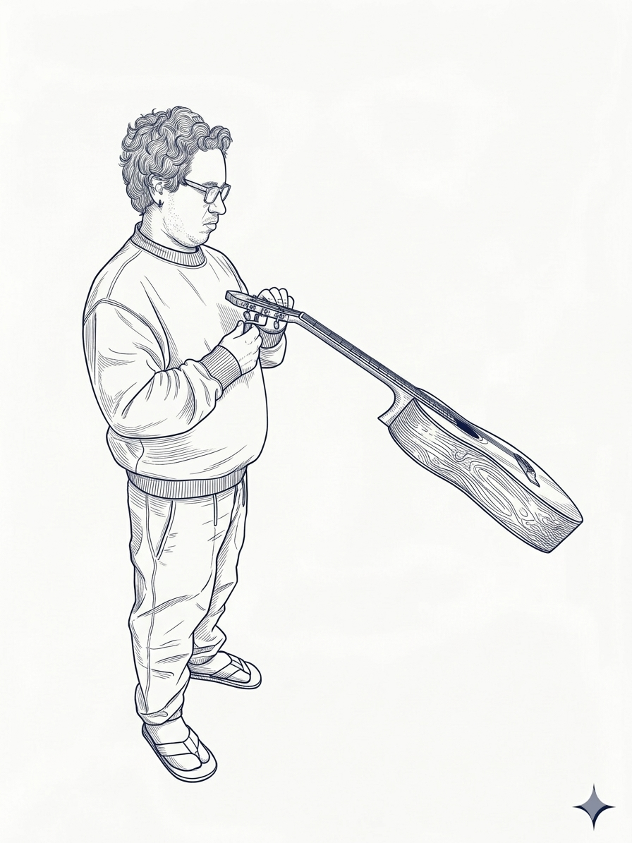 Encordado de guitarra Pullaway: nudo simple