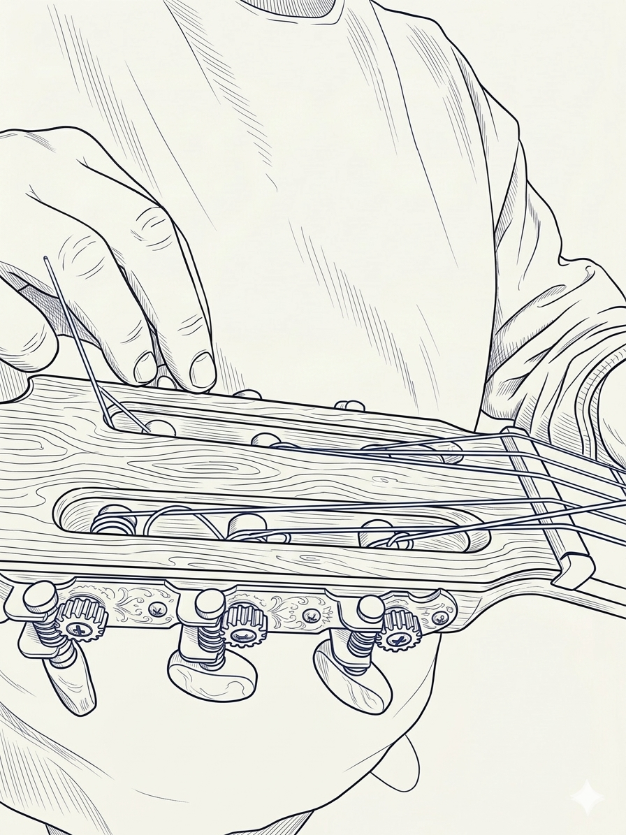 Vueltas correctas en clavijas de guitarra Pullaway