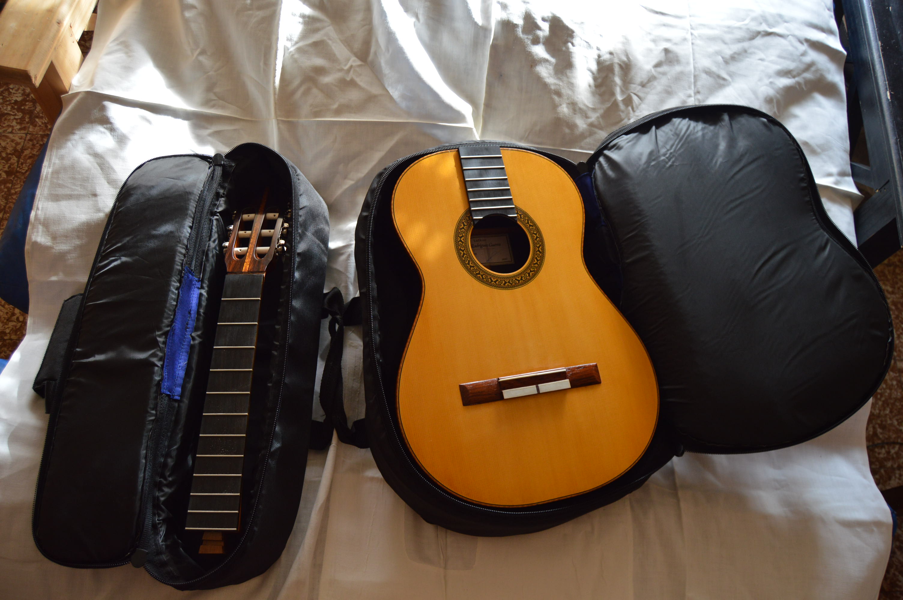 Proceso luthería guitarra clásica con sistema mástil desmontable Pullaway